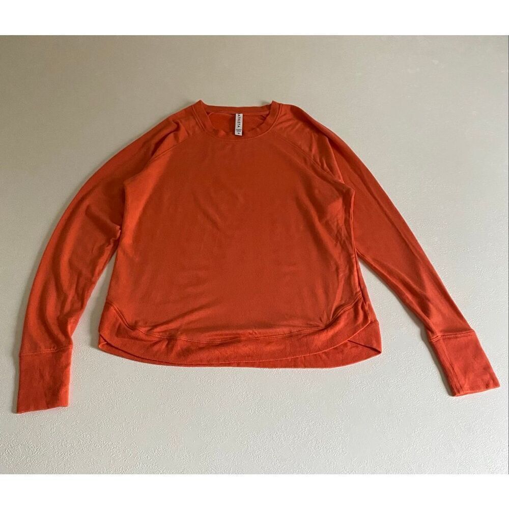 Athleta Orange Long Sleeve Sweatshirt Pullover Women’s Medium